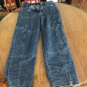 BDG by urban outfitters high rise baggy jeans size 27 with patch patterning